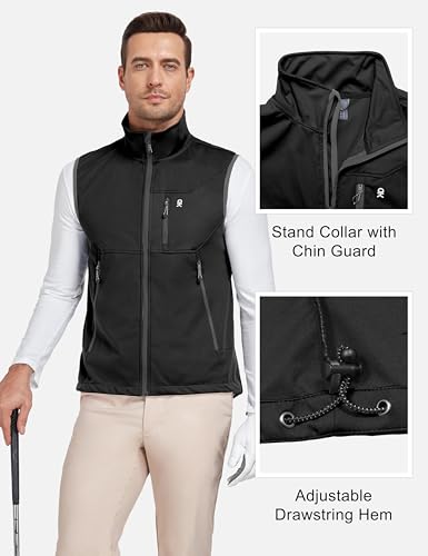 Little Donkey Andy Men's Lightweight Golf Vest Outerwear - color: Black, size: Small