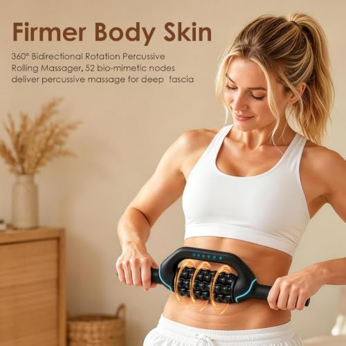 Electric Rolling Percussive Massager, Deep Tissue Massage Roller & 6 Speeds