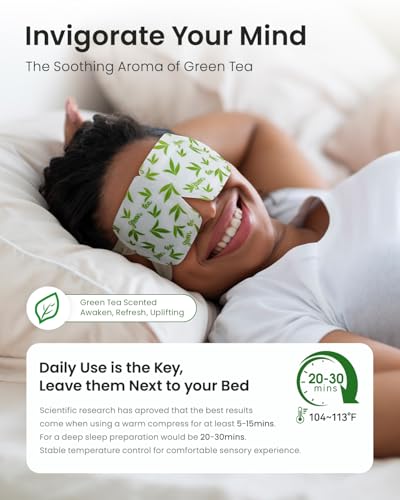 16 Packs Steam Eye Masks for Dry Eyes, Self Heating Warm Compress Green Tea - color: Green Tea