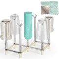 Marbrasse Retractable Cup Drying Rack, Drinking Glass and Sports Bottle Drainer Stand, Plastic Bag Dryer with Non-Slip Bottom for Kitchen Countertop - White - color: White