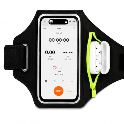 Running Armband Phone Holder with Earphone Bag, Sweatproof Sports Arm Band