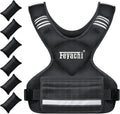 Feyachi Adjustable Weighted Vest, 3-32lb Vest with 6 Ironsand weights - color: Black, size: 12-20 lbs