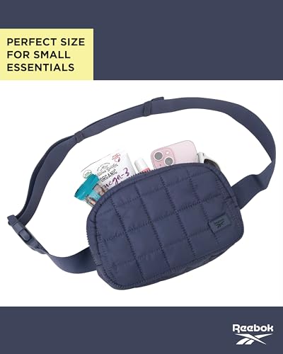 Reebok Belt Bag Fanny Pack for Women & Men, Adjustable Crossbody - color: Case Dusty Indigo