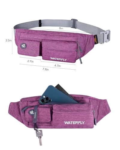 WATERFLY Small Fanny Pack for Women Men, Crossbody Travel Waist Bag Purple - color: Purple