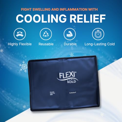 FlexiKold Gel Ice Packs (Standard Large: 10.5" x 14.5") for Injuries Reusable, Back Pain Relief, Knee Wrap, After Surgery, Ice Pack for Knee, Shoulder - 6300-COLD by NatraCure - size: Large (Pack of 1)