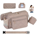 Rexmore Puffer Quilted Diaper Fanny Pack, Crossbody Mom Purse, Khaki - color: Khaki