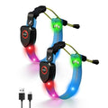 Taximi LED Armband for Running, High Visibility Reflective Running Lights for Runners, USB Rechargeable Light Up Arm Bands for Men Women Kids Night Cycling Walking Jogging - color: Blue