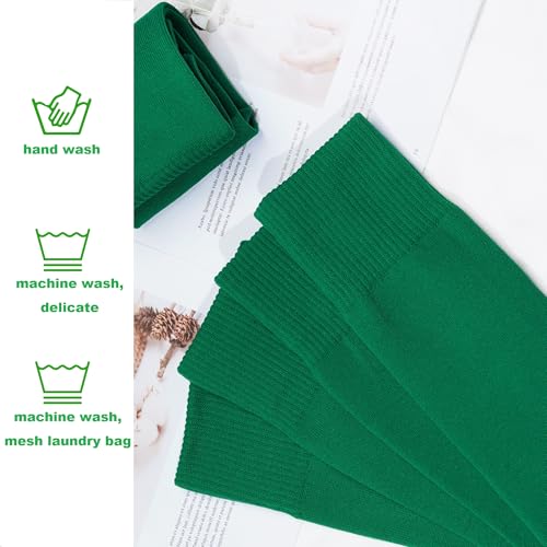 phnydreg 3 Pairs Leg Sleeve Shin Pre Cut Socks for Kids Youth Men Women Soccer Running Cycling - color: Green