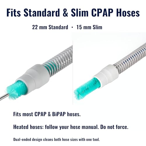 CPAP Cleaning Kit for Hose and Mask, Dual-Ended Hose Cleaner Brush for 22mm & 15mm Tubing, Collapsible Wash Basin, 2 Detail Brushes, Hook & Storage Bag, CPAP Cleaning Supplies - color: Pro