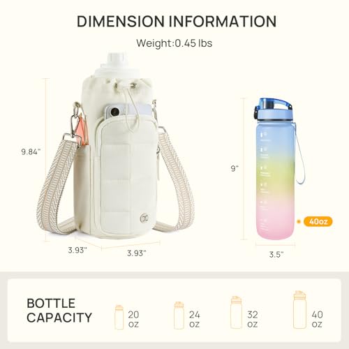 Telena Water Bottle Holder with Strap RFID Crossbody Bags for Women - color: Z-Beige