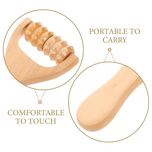 Healifty Wooden Massage Roller Set 3 Pieces Deep Tissue Manual Massager for Face Neck Shoulder Foot and Back Pain Relief Portable DIY Self Care Tool