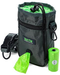 Mighty Paw Dog Treat Bag - Drawstring Closure Pouch - Includes Carabiner Hook and Pick-up Bags - Dog Paw Treat Bag - Pet Training Pouch - (Grey/Green) - color: Standard - Grey