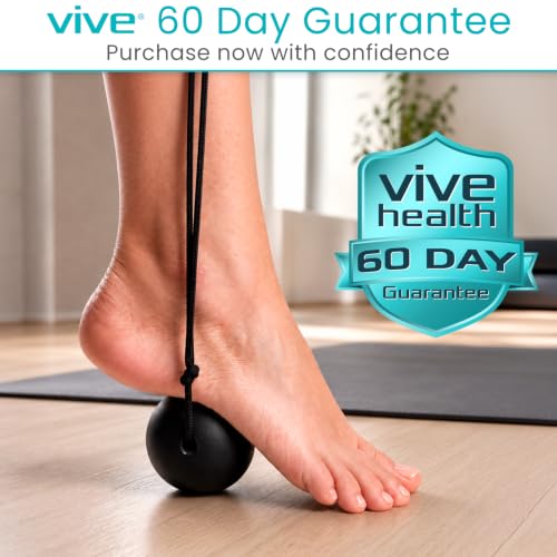 Vive Plantar Fasciitis Relief Lacrosse Ball – Massage Roller for Feet - Deep Tissue Trigger Point Massager Set for Arch Pain, Myofascial Release - Reflexology Muscle Knot Massager for Women, Men