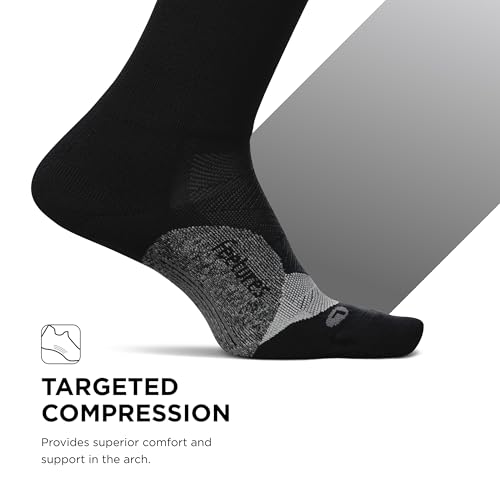 Feetures Elite Light Cushion Mini Crew Sock - color: New Black (1 Pair), size: X-Large