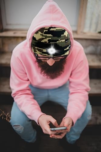 ATNKE LED Lighted Bluetooth Beanie Hat,USB Rechargeable 4 LED Wireless Music Running Headlamp Cap Gift for Men and Women - color: #Camouflage Green
