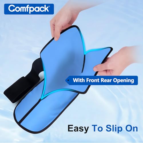 Comfpack Foot Ankle Ice Pack Wrap for Plantar Fasciitis, 2 Packs - size: L Blue - 2Packs
