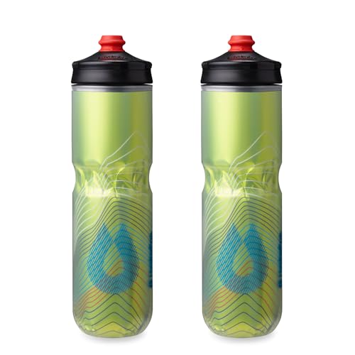 HydraPak Polar Surge Insulated Bike Water Bottle (24oz, Ascent Yellow) - color: Ascent Yellow, style: 24oz/700ml