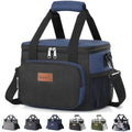 Lifewit Medium Lunch Bag, Insulated Lunch Box, Soft Cooler Cooling Tote for Adult Men Women, Black and Green 12-Can (9L) - color: Black/Blue, size: Medium(9L)