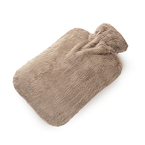 BICAREE Hot Water Bottle with Cover, 2L PVC Hot Water Bag for Neck, Shoulder Pain and Hand Feet Warmer, Menstrual Cramps, Hot Compress and Cold Therapy(Brown) - style: Brown