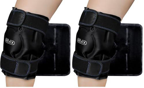REVIX Ice Wrap for Knee Discomfort, Reusable Knee Ice Pack Wrap with Cold Compress Therapy for Muscle Ache, Promotes Post-Workout Recovery, Soft Plush Lining, Black (Pack of 2) - style: Black-1 Pack