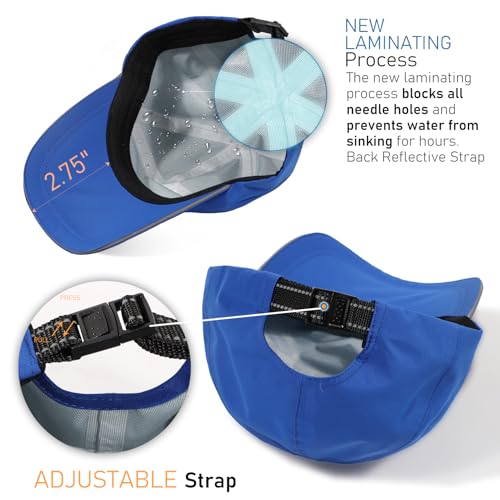 Waterproof Baseball Cap for Men Women UPF 50+ Quick-Dry Running Golf Hat - color: Blue