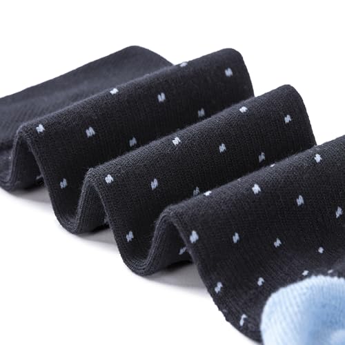 LEVSOX Bamboo Viscose Wide Calf Compression Socks 20-30 mmHg with Cushioned - color: Black Polka Dots, size: Medium