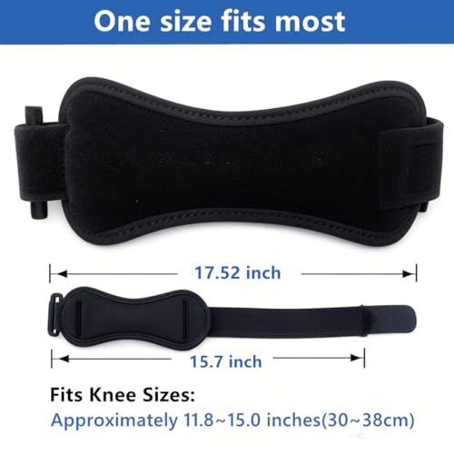 Knee Braces for Women and Men, Patella Tendon Knee Strap, Adjustable Non-Slip Knee Patella Band Stabilizer Knee Brace for Jumpers Knee, Basketball, Volleyball, Jogging (1, Black)