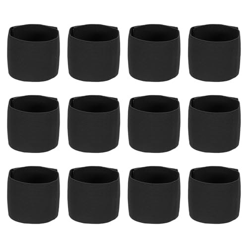 Soccer Captain Armband Elastic Wrist Arm Bands Adjustable Player Team Leader Anti-Slip Badge Sports Accessories - color: Black