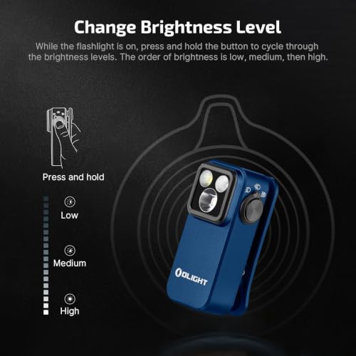 OLIGHT Oclip Pro Rechargeable EDC Clip-on Flashlight, Midnight Blue - color: Midnight Blue