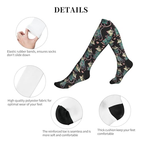 FREEHOTU Compression Knee High Socks for Women/Men Circulation 15-20 Mmhg - color: Opossums