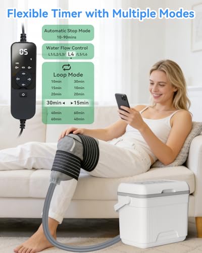 Ice Machine for Knee After Surgery, 10QT Portable Cold Therapy Machine - color: White