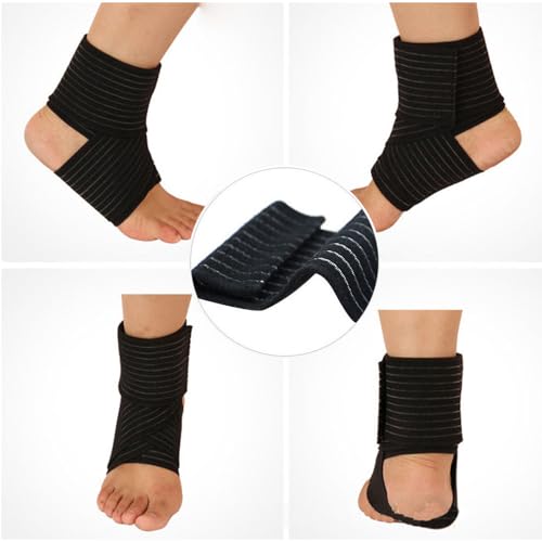 2 Pack Ankle Brace Compression Sleeve Support Adjustable Elastic Ankle Wraps for Ankle Sprains Fractures Pain Relief Chronic Plantar Fasciitis Sports Activities Football Volleyball Basketball