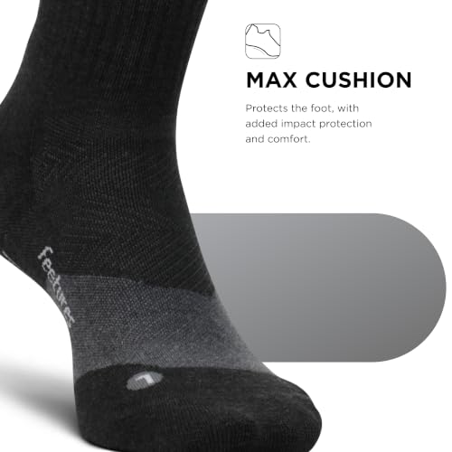 Feetures Elite Light Cushion Mini Crew Sock - color: Charcoal (1 Pair), size: Small