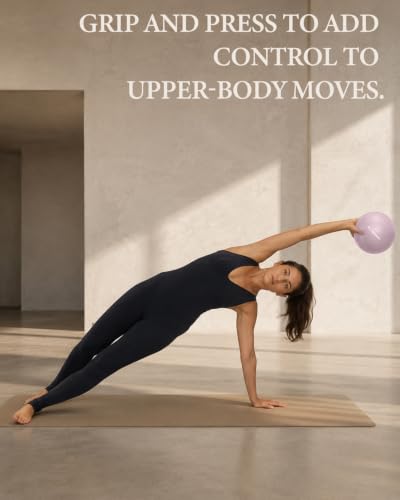 Trideer 9 Inch Pilates Ball with Inflation Straw, Small Exercise Yoga Ball - color: Mauve Mist