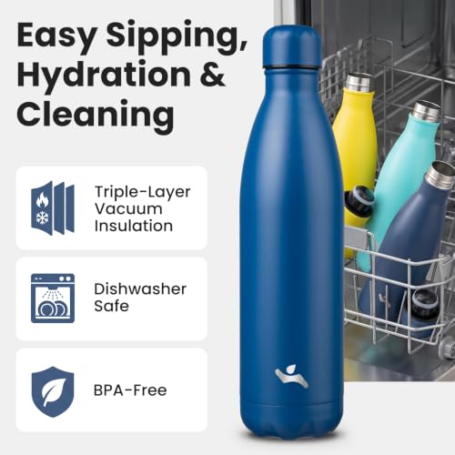 Konokyo 25 oz Insulated Stainless Steel Water Bottle, Blue - color: Blue, size: 25 Ounces