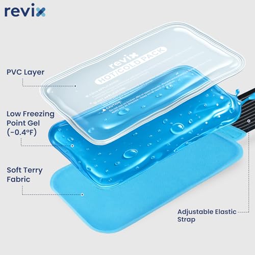 REVIX Ice Packs for Injuries Reusable, 2 Pack Hot & Cold Gel Packs, Large - color: Blue, size: Large 12 x 6 Inch