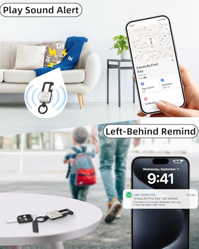 ExtreLife Keychain, Works with Apple Find My, Bottle Opener, Carabiner Car Key Chains with Gps Tracker - color: Pearl White
