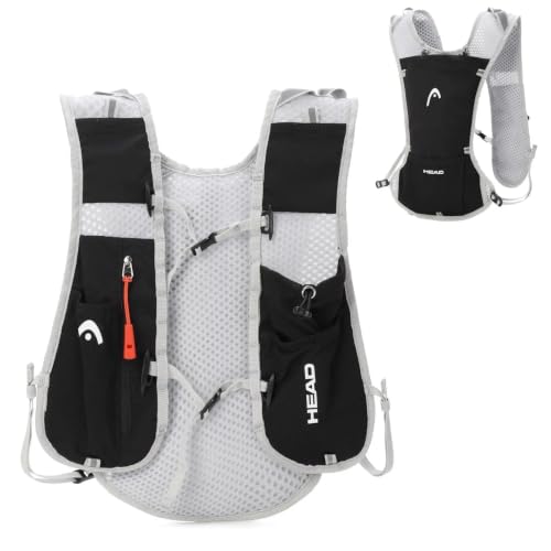 HEAD Running Hydration Vest for Men Women,Reflective Running Backpack with Adjustable Chest Strap for Marathon,Cycling Race, Jogging, Hiking, Trail