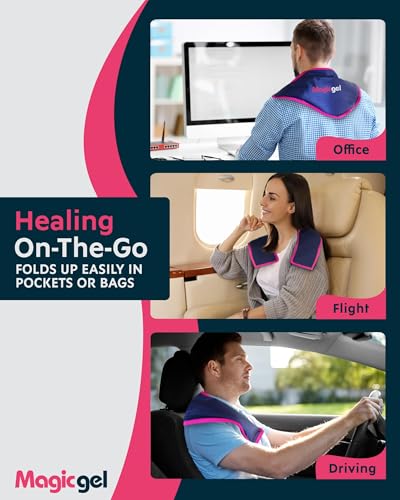 Magic Gel Neck Ice Pack - Reusable Cold Wrap for Neck, Shoulders and Back - Soft and Flexible Freezer Pack for Icing Necks, Shoulder, Upper Body Muscles - Stays Cool for 25 Minutes - color: Neck Ice Pack