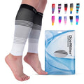 Doc Miller Calf Compression Sleeve 20-30 mmHg for Men & Women, 1 Pair - color: Black.Gray.White, size: Small
