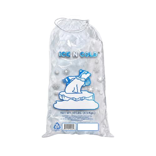 ICE N COLD 10lb Ice Bags (100 ct) with Cotton String | 11" x 19" - size: 10 lb