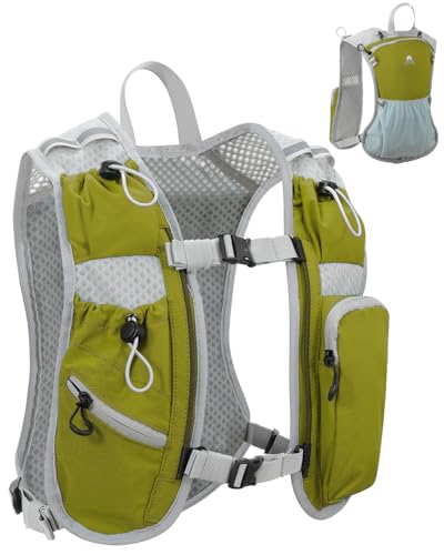 Running Vest for Women and Men, Hydration Running Backpack, Runners Vest, Hydration Vest, with Front Phone Holder, Adjustable Chest and Waist Strap - color: Olive Green, size: Only Backpack