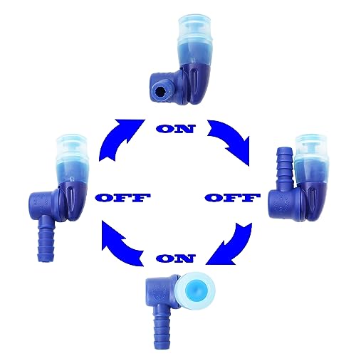 Hydration Bladder Bite Valve Replacement Mouthpiece Fit for Any Water Backpack and Most Brands, with Manual Switch Valve - color: 2 Pack rotatable blue