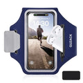GUZACK Running Armband with Key Pockets & Card Slot, Up to 6.9", Medium - color: Navy Blue, size: M