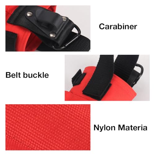 Spray Can Holder, Waterproof Spray Paint Can Holster, Heavy-Duty Spray Bottle Tool Belt Clip with Storage Pockets for Construction, Painting & Land Surveying, Red (Without Zipper)