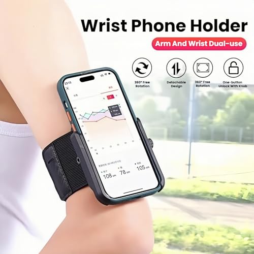Rotatable Wrist Phone Holder for Running, Universal Forearm Armband Workout Mount for Outdoor Sports