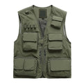 Lilychan Mens Utility Casual Fishing Vests Outdoor Vest Multi Pockets Cargo Vest Travel Hunting Camping Tactical Outerwear - color: Armygreen, size: 3X-Large