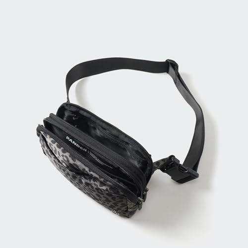 Pander Nylon Fanny Pack Belt Bag for Women with 5 Zipper Pockets - color: Grey Leopard