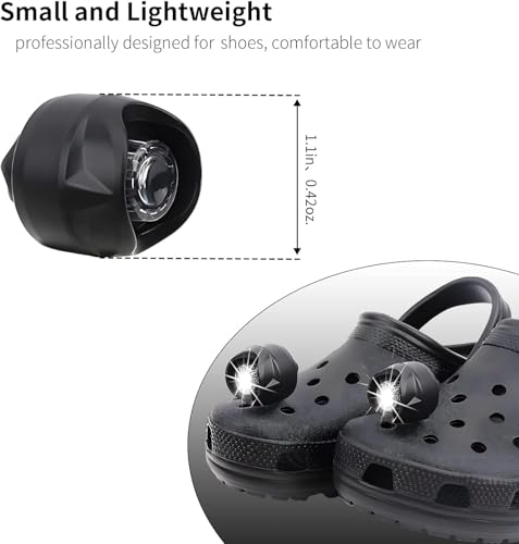 Vergissm Rechargeable Flashlights Compatible with Croc, 2 PCs LED Headlight, Waterproof Hands Free Flashlights with 3 Lighting Modes, Novelty Shoe Lights for Camping (Green) - color: Green
