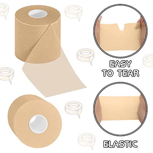 3 Rolls Pre Wrap Tape 2.75 Inch x 90 Yards Athletic Foam,Beige - color: Beige